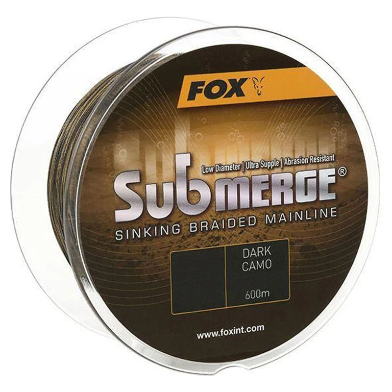 Fox Submerge Dark Camo Sinking Braid 600m - 0.30mm 55lb/25kgs 1 Fox Submerge Dark Camo Sinking Braid 600m - 0.30mm 55lb/25kgs